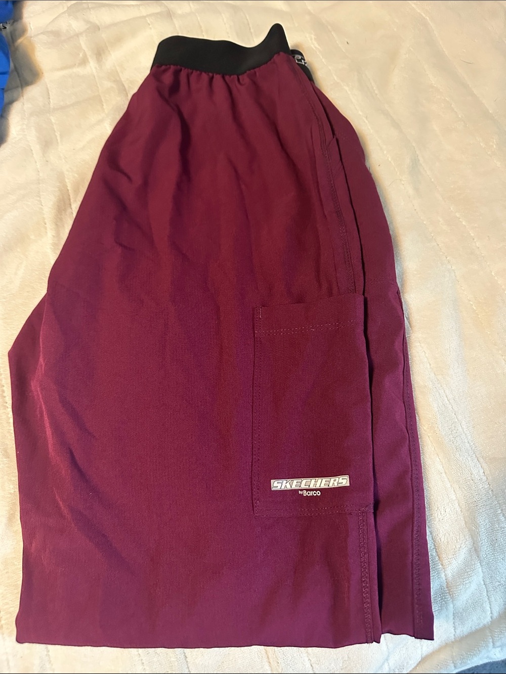 Skechers Women's Burgundy Jogger Pants with Black Waistband